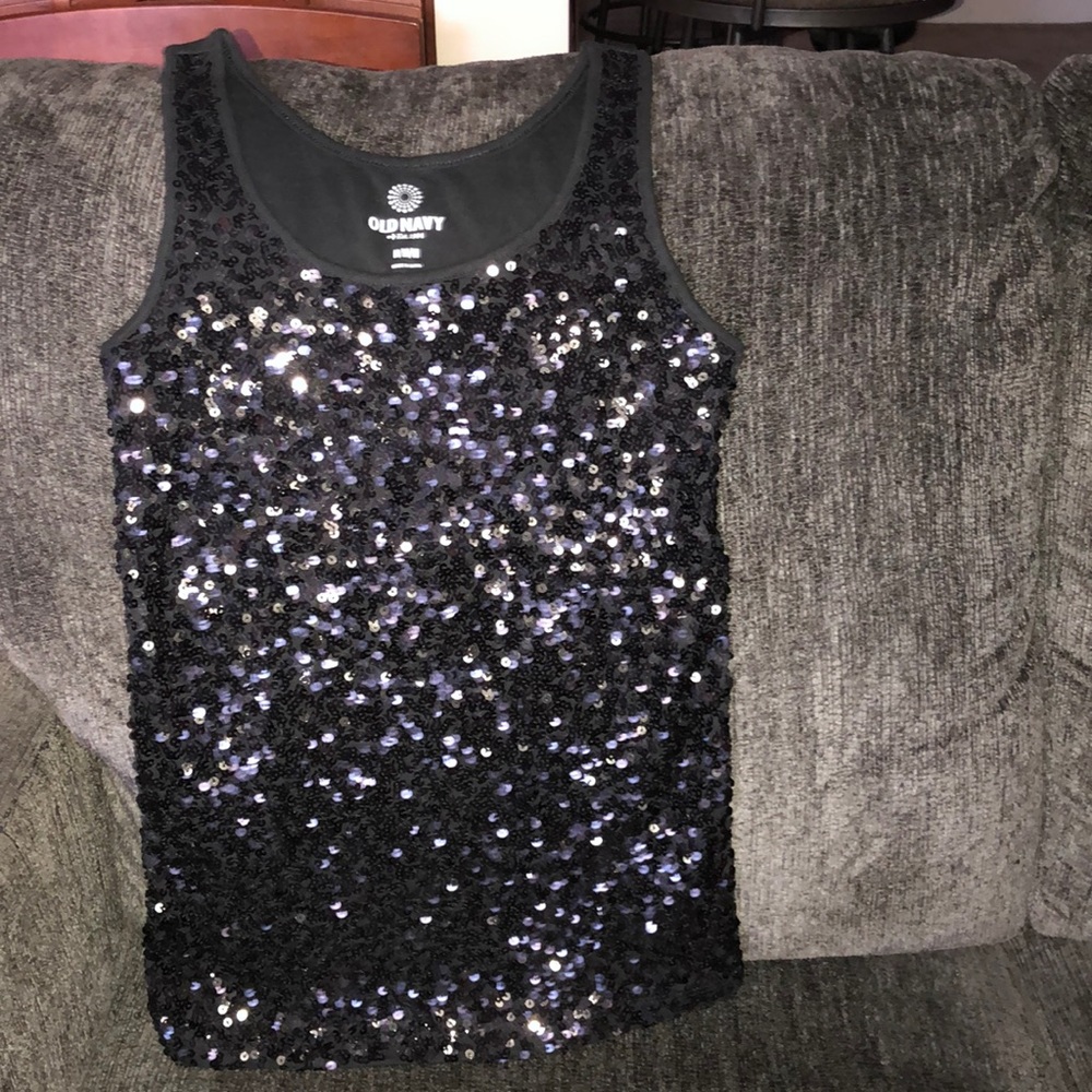 black sequin old navy tank top